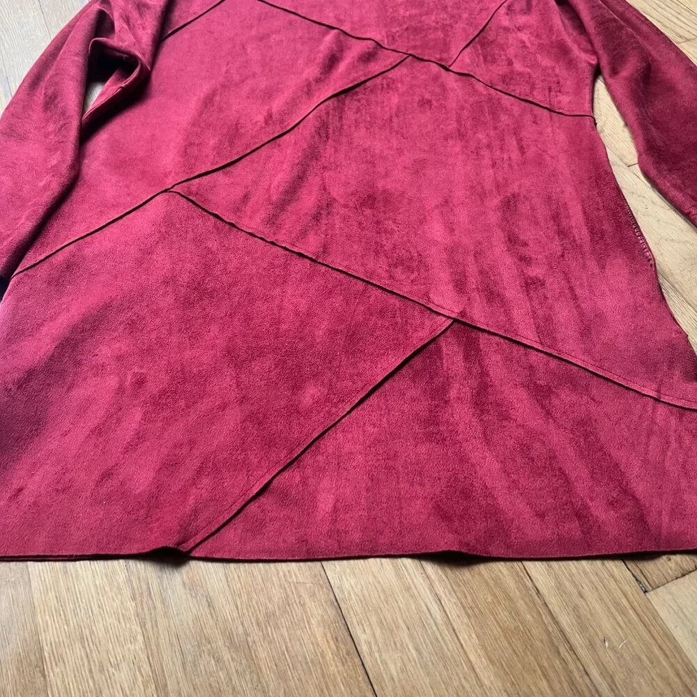 Soft Surroundings Size M Orange Burnt Sienna Felicity Faux Suede Tunic Top - Picture 12 of 13